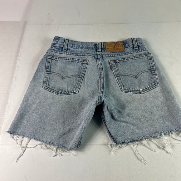 VTG 80s Levi's Jean Shorts Men's 29* Light Blue Faded Cut Off Frayed Denim Jorts - Picture 6 of 16